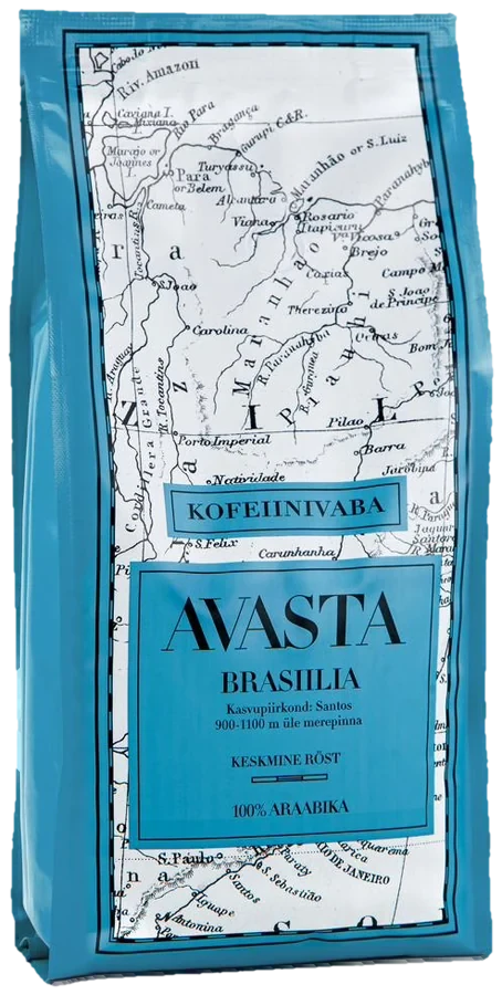 AVASTA Brasiilia · kofeiinivaba kohviubade 1 kg pakend